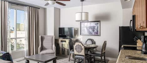 TV, video games, DVD player, video library
