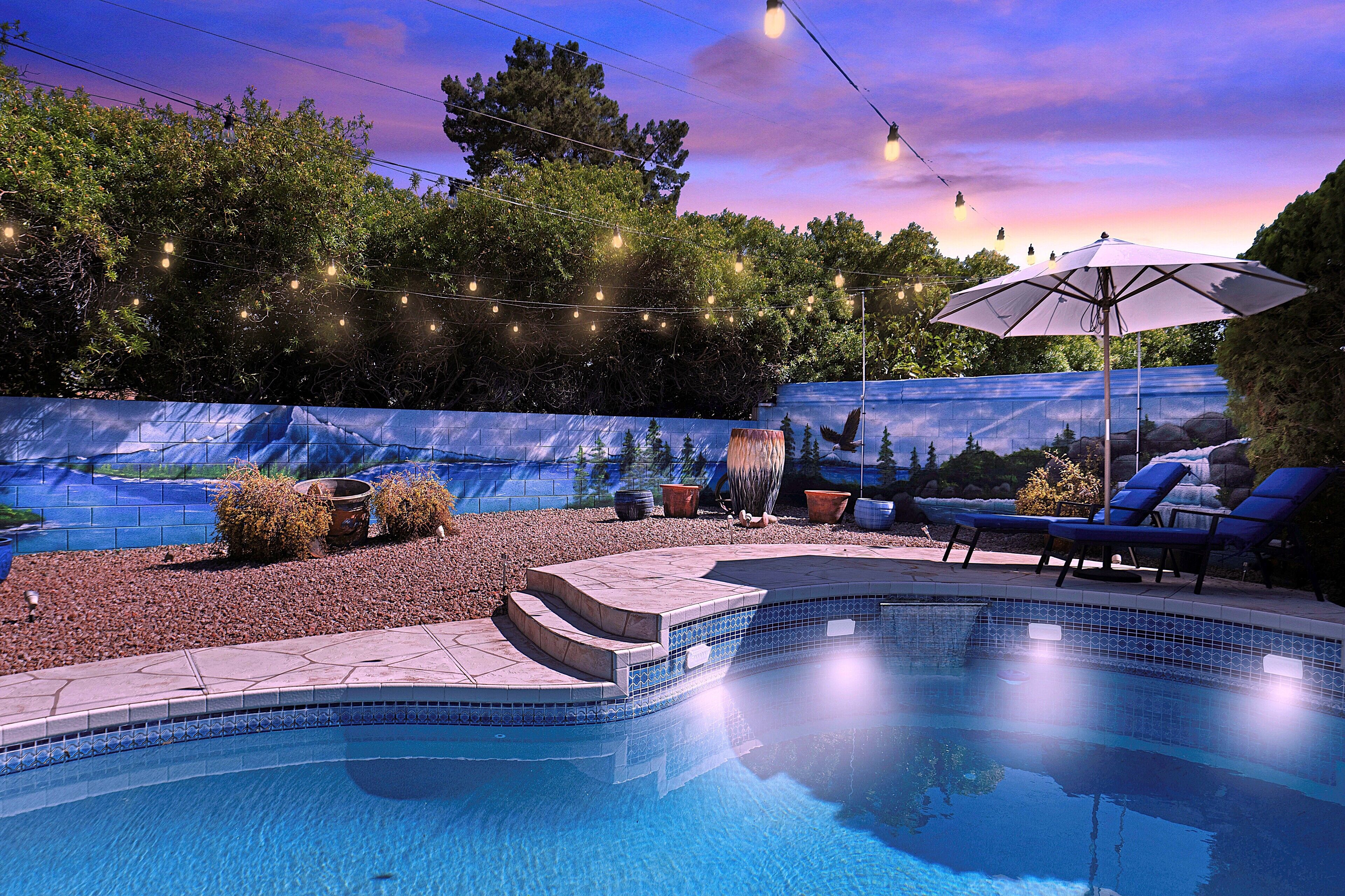 Piscina externa, piscina aquecida