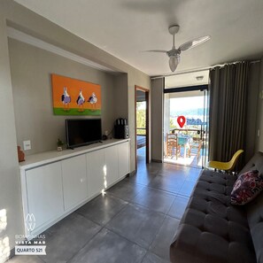 Apartment, Balcony, Sea View | Living area - Bombinhas Vista Mar (Bombinhas)