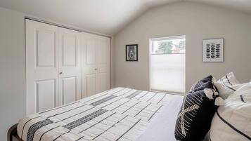 2 bedrooms, iron/ironing board, travel crib, WiFi