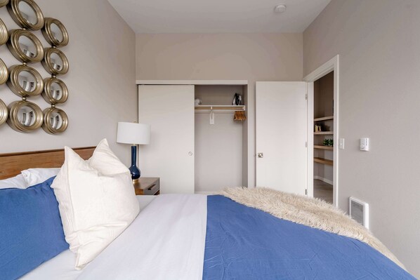 2 bedrooms, iron/ironing board, travel crib, WiFi