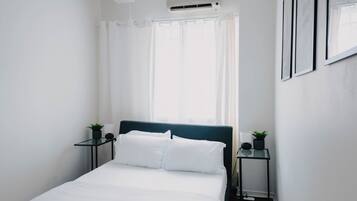 1 bedroom, iron/ironing board, bed sheets
