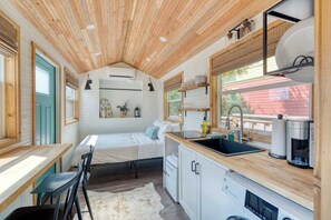 Fridge, microwave, oven, stovetop - Restored Farmhouse & Backyard Tiny House Village (Portland)