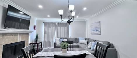 Condo, Multiple Beds, Pool Access, Pool View (Destination #20) | Living area | Fireplace