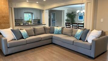 House, Multiple Beds, Pool Access, Pool View (Destination #33) | Living area | Fireplace