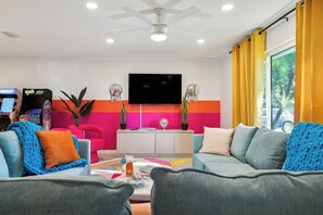 Smart TV, table football, ping pong