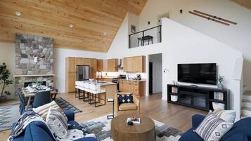 Smart TV, fireplace, video games