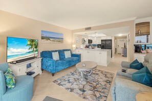 Smart TV, DVD player, books