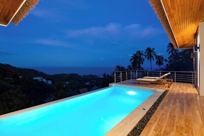 "Sunrise Hills" Tranquil 4br pool villa sea view