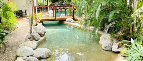 Outdoor pool, a heated pool