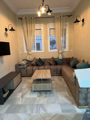 Living area - Cute Appartment&Pool in Tangier IbnBatouta NewCity near beautiful dunes beach (Tangier)