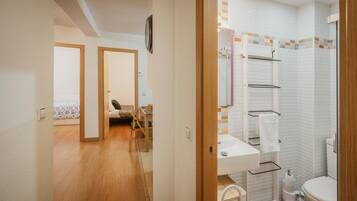 Ducha, secador de pelo y toallas