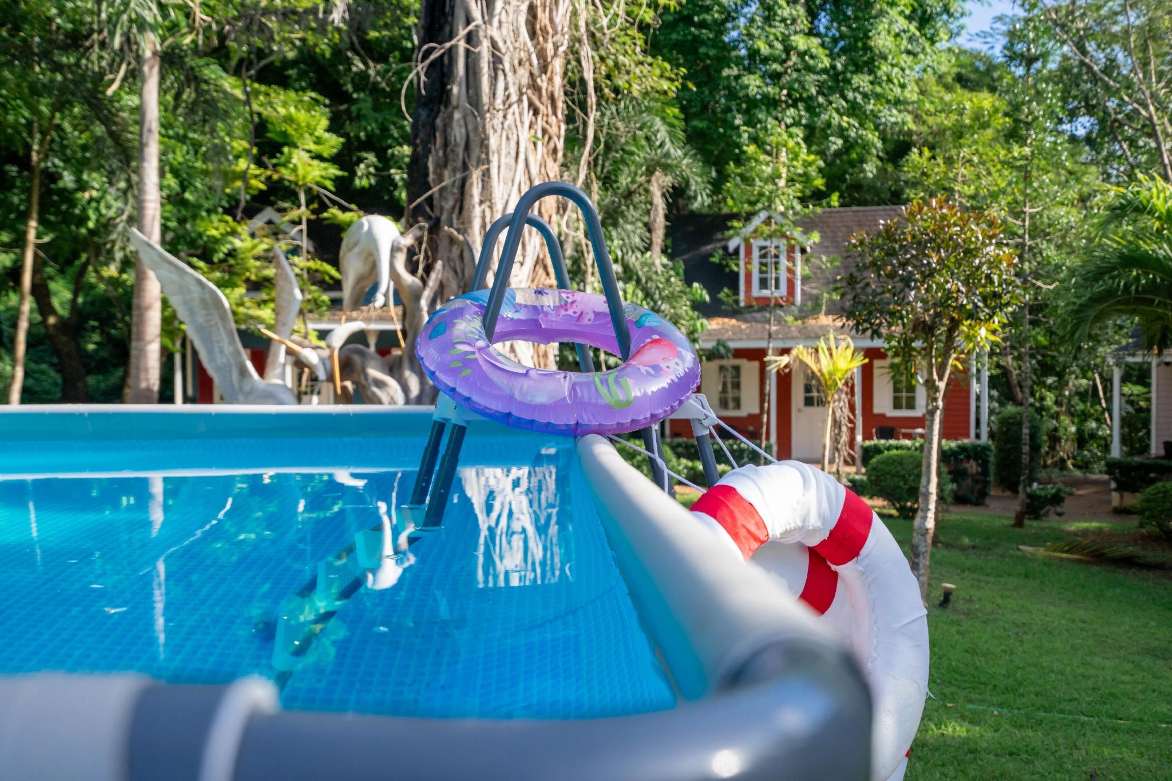 Una piscina al aire libre