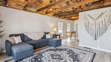 TV, foosball, books, offices