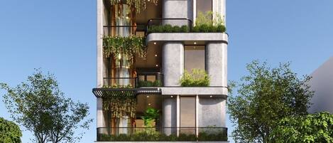 Overnatningsstedets facade