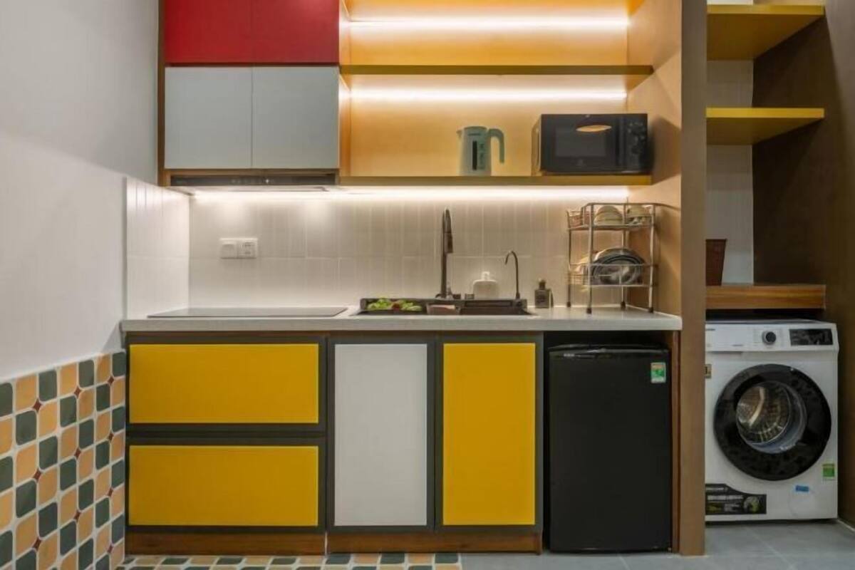 Cozinha privada | Geladeira, micro-ondas, cooktop, cadeirão de bebê