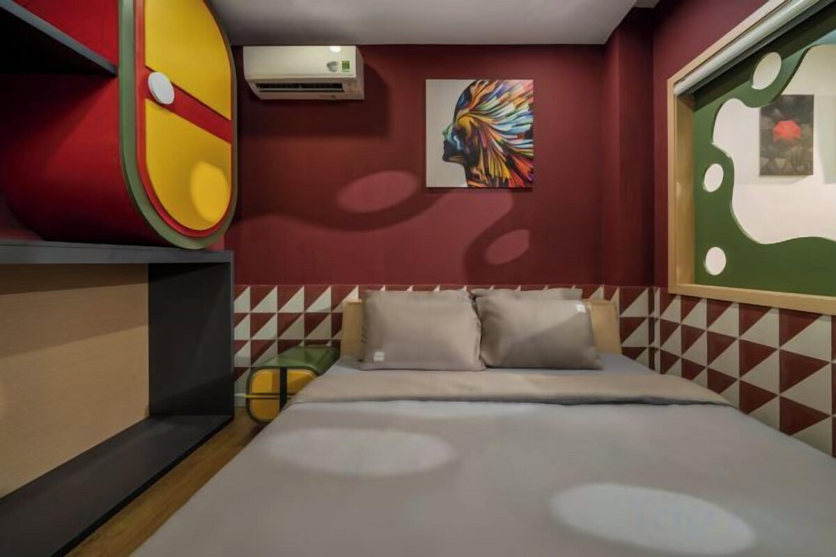 Premium bedding, blackout drapes, soundproofing, iron/ironing board