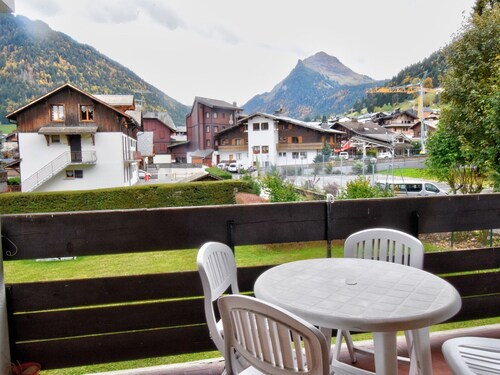Charmant studio central à Morzine avec balcon et cheminée