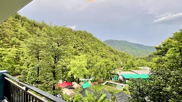 Deluxe tweepersoonskamer, balkon, uitzicht op bergen | Een bureau, een laptopwerkplek, gratis wifi
