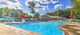 Deck, Fire Pit & Beach Access: Big Bass Lake Home
