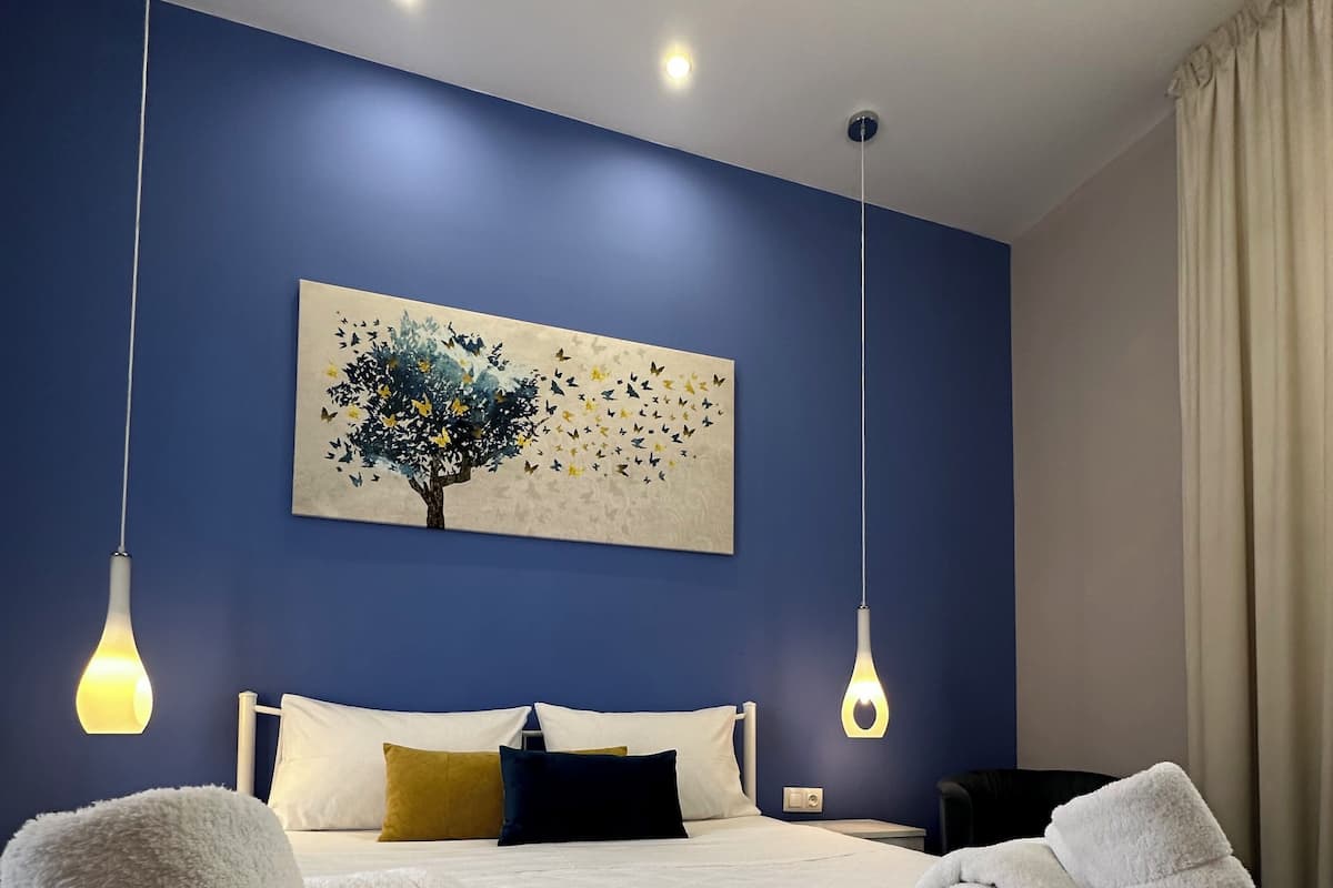 Luxe kamer, 1 twee- of 2 eenpersoonsbedden, 1 queensize bed, keuken | Lakens van Egyptisch katoen, luxe beddengoed, pillowtop-bedden