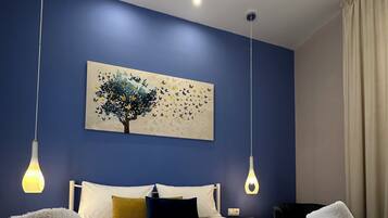 Luxe kamer, 1 twee- of 2 eenpersoonsbedden, 1 queensize bed, keuken | Lakens van Egyptisch katoen, luxe beddengoed, pillowtop-bedden