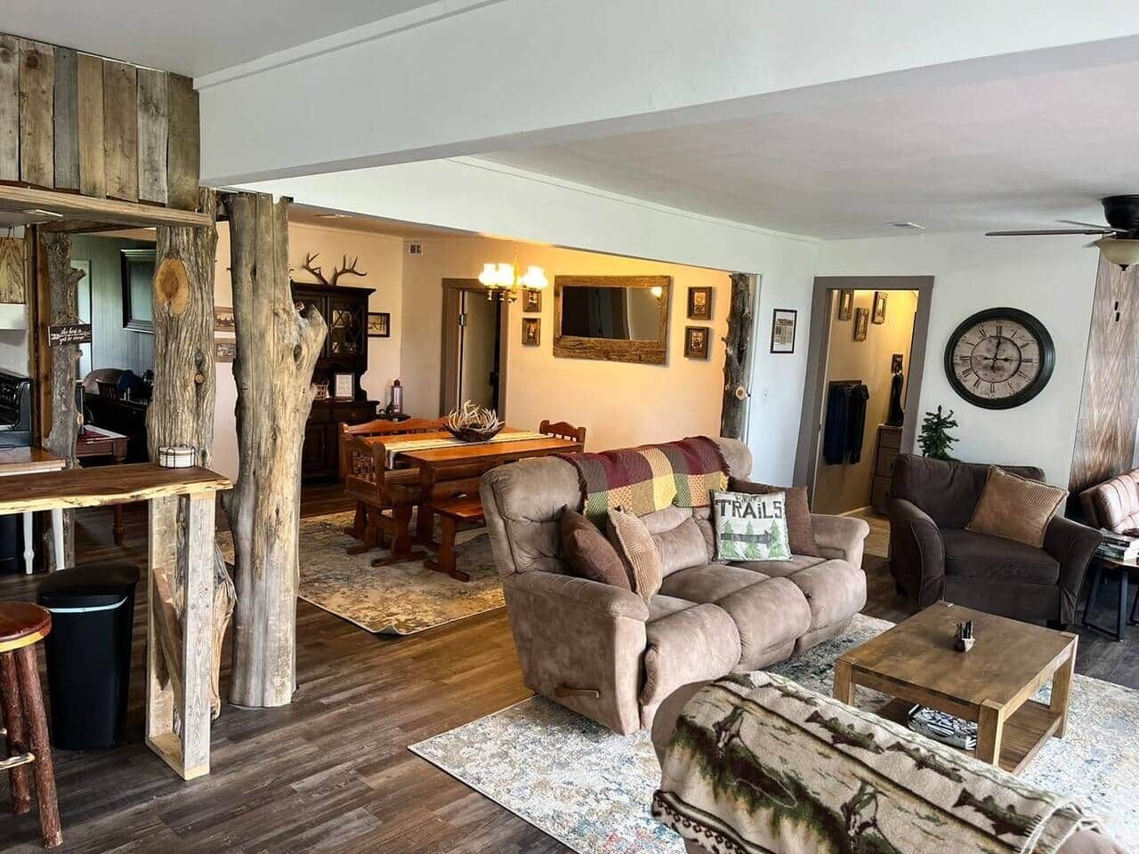 智能电视、壁炉、DVD 播放器、书