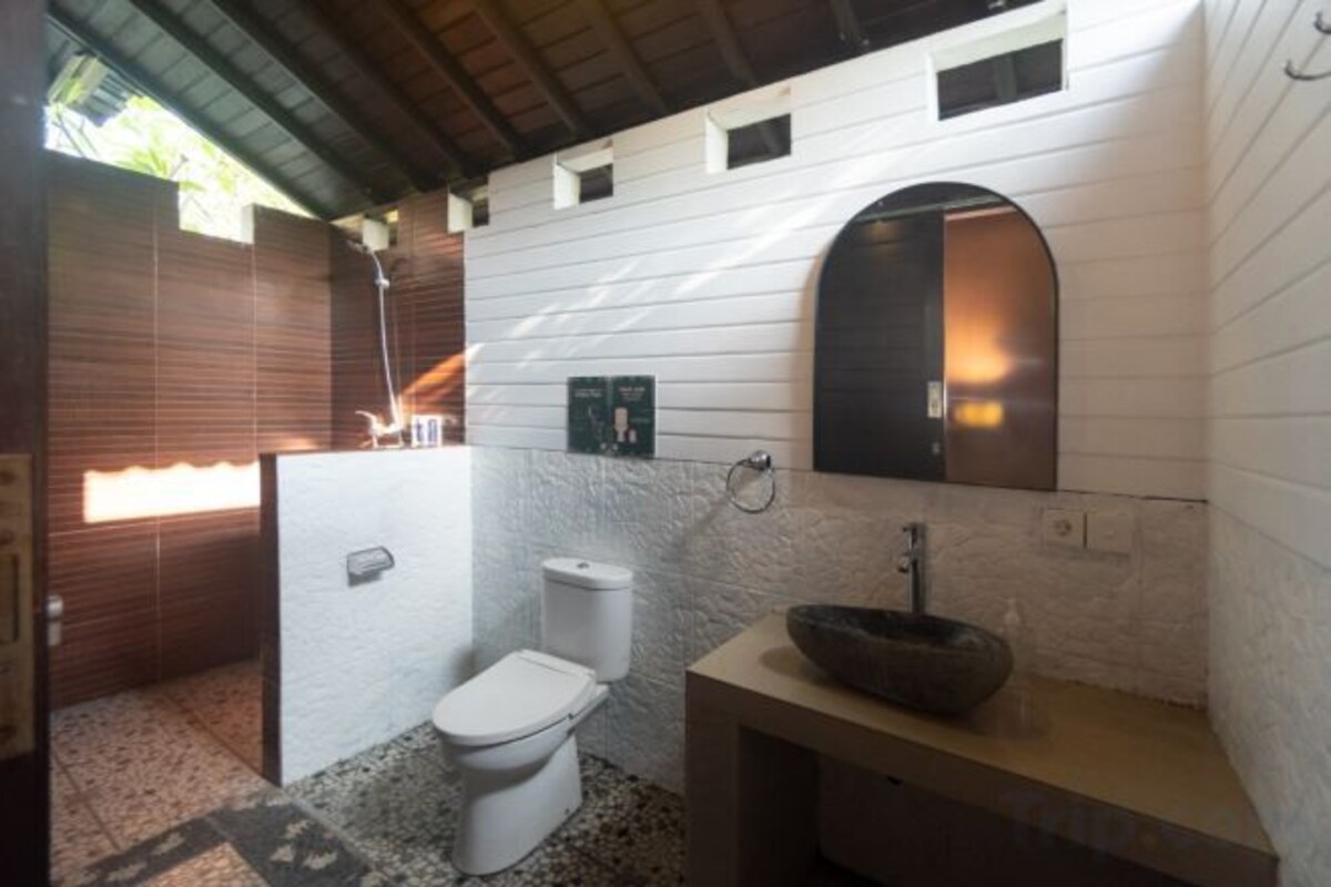 Bathroom | Shower, bidet, towels, toilet paper