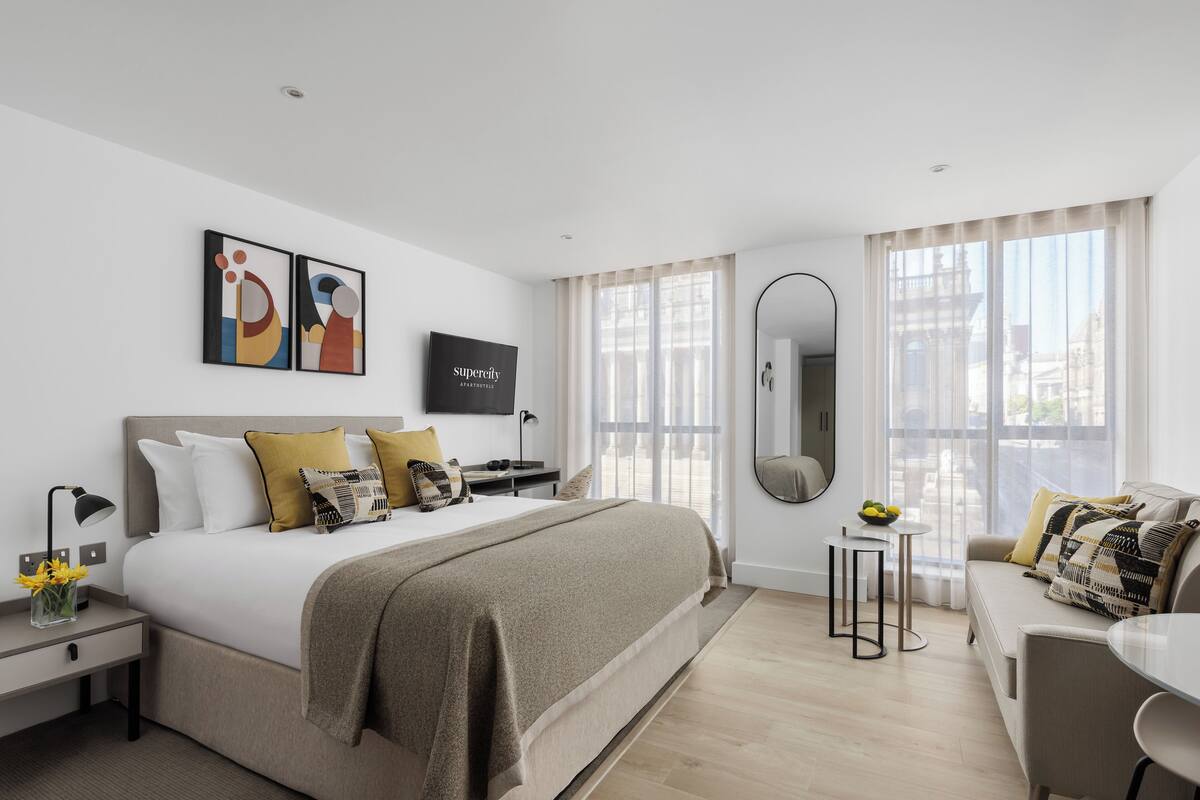 In-room safe, desk, laptop workspace, blackout curtains