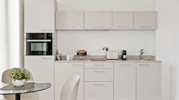 One Bedroom Duplex Suite | Private kitchenette | Fridge, microwave, oven, stovetop