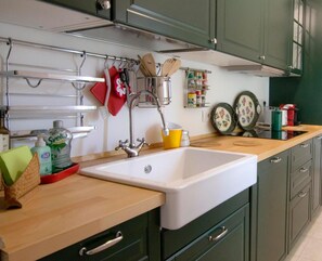 Fridge, oven, stovetop