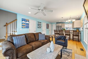 Deluxe House, Private Pool, Beachside | Living area | TV