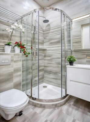 Dutxa, assecador de cabells, tovalloles i sabó