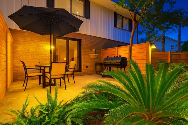 Enjoy the private back patio in the evenings