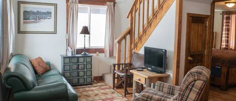 Luxury Cabin, Mountain View | Living area | TV, DVD player