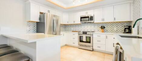 Microwave, oven, stovetop, dishwasher