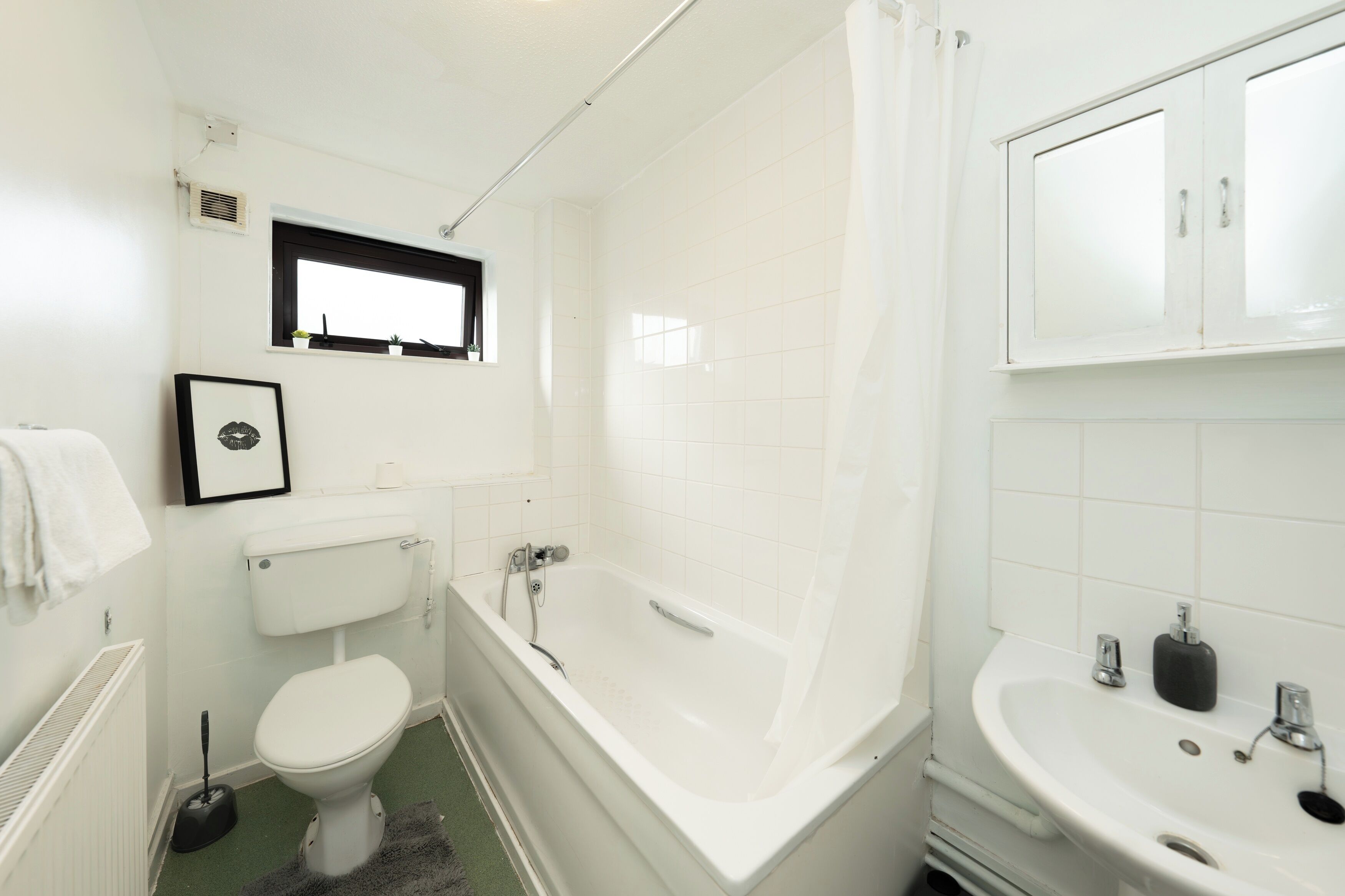 Apartment | Bathroom | Shower, hair dryer, towels, toilet paper