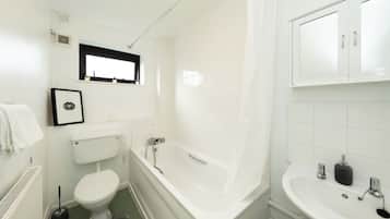 Apartment | Bathroom | Shower, hair dryer, towels, toilet paper