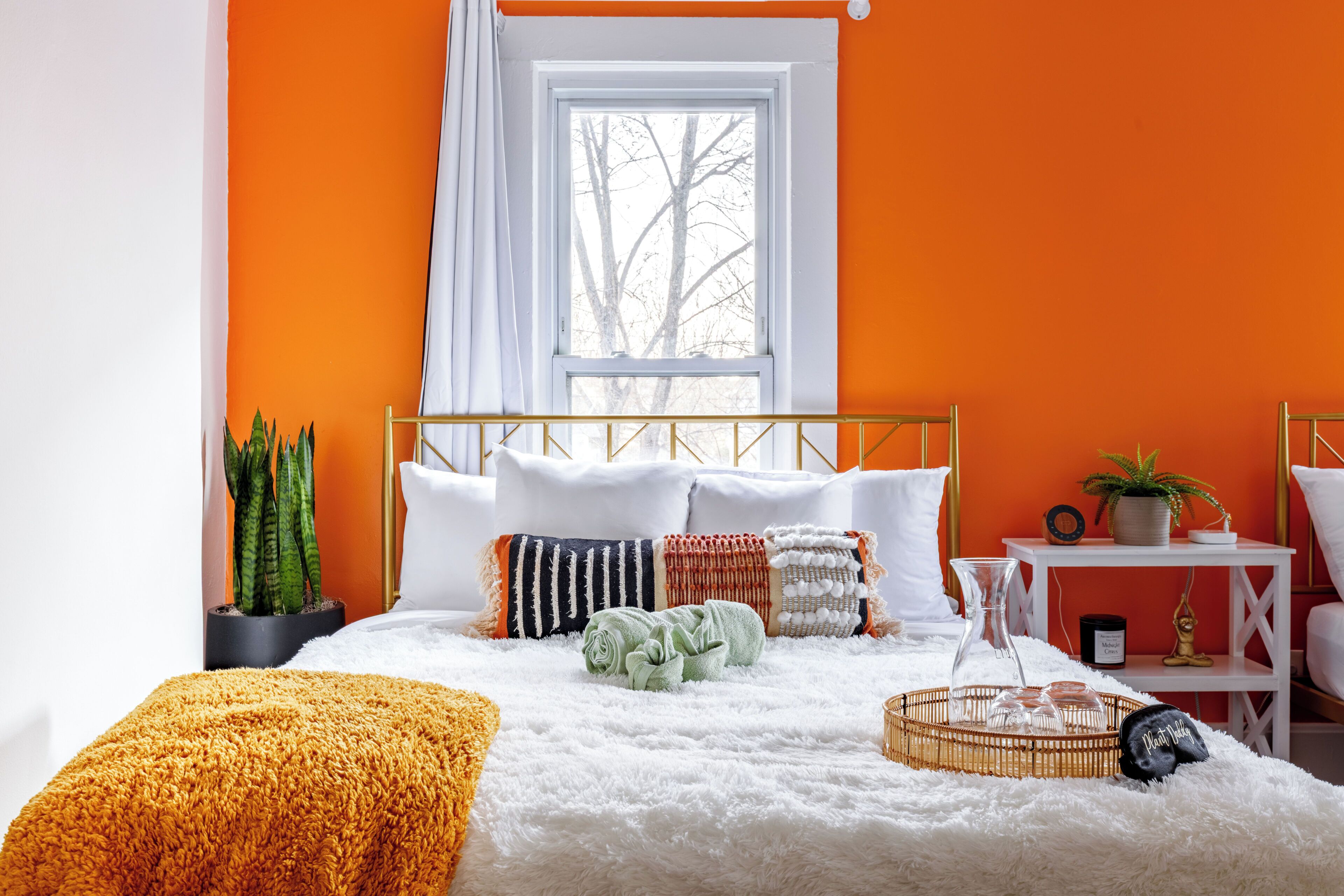 Egyptian cotton sheets, premium bedding, memory-foam beds, free minibar