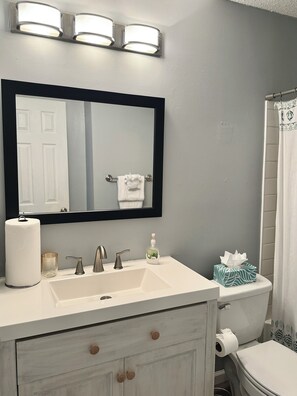 Haartrockner, Bidet, Handtücher, Seife