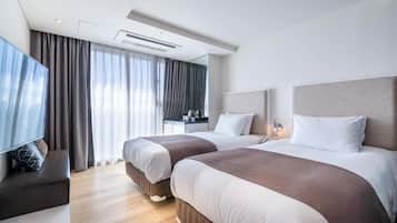 Standard Twin Room | Premium bedding, laptop workspace, blackout curtains, soundproofing