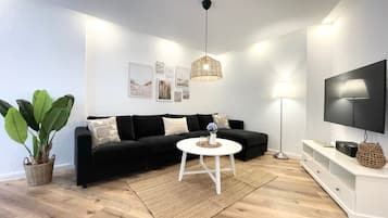 TV, tavolo da ping pong, impianto stereo