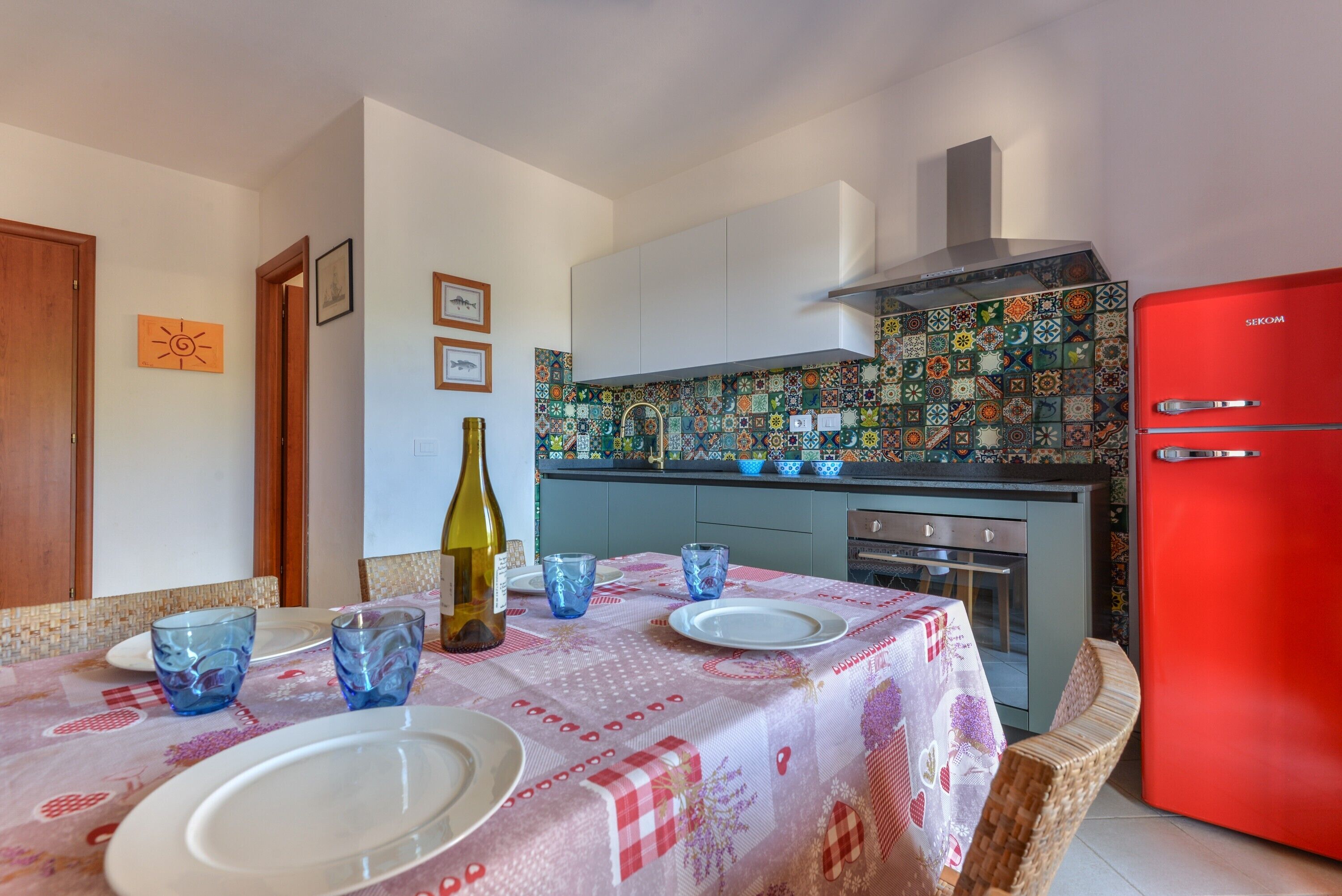 Fridge, stovetop, coffee/tea maker, cookware/dishes/utensils