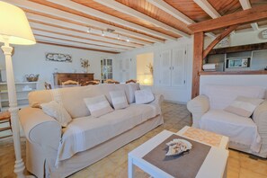 Televisión, chimenea, mesa de ping pong