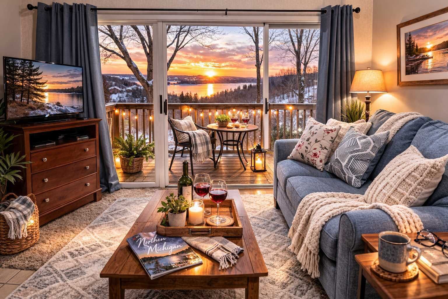 Great balcony with view of Lake Bellaire