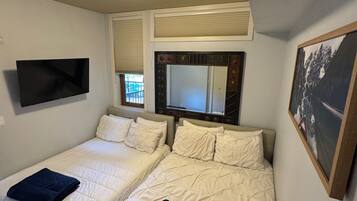 2 bedrooms, iron/ironing board, travel crib, WiFi