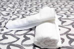 Towels, soap, toilet paper