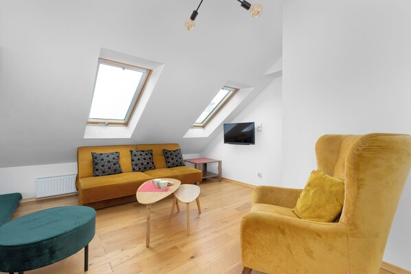 Apartment, 3 Bedrooms, Pool Access, Mountain View | 3 bedrooms, individually decorated, cribs/infant beds, bed sheets - Two-level Zakopane Apartment by Renters (Zakopane)