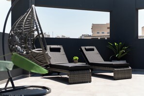 Deluxe Apartment, 1 Bedroom, Jetted Tub, City View | Terrace/patio - Kosmos Luxury Residences (Athens)