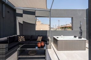 Deluxe Apartment, 1 Bedroom, Jetted Tub, City View | Terrace/patio - Kosmos Luxury Residences (Athens)